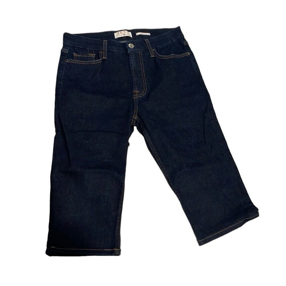 7 For All Mankind Jen7 Skinny Ankle Jeans Dark Wash Denim Capris Size 6